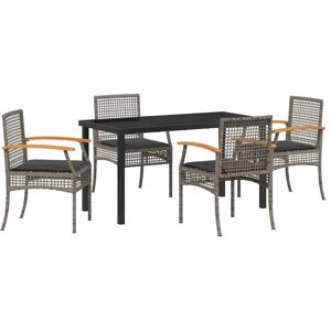 Garden Dining Set 5 pcs Grey Poly Rattan Vidaxl Garden Dining Set 5 pcs Grey Poly Rattan Vidaxl
