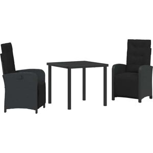 Garden Dining Set 3 pcs Black Poly Rattan Vidaxl Garden Dining Set 3 pcs Black Poly Rattan Vidaxl