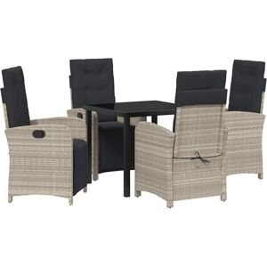 Garden Dining Set 5 pcs Light Grey Poly Rattan Vidaxl Garden Dining Set 5 pcs Light Grey Poly Rattan Vidaxl