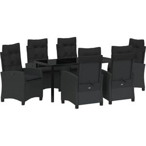 Garden Dining Set 7 pcs Black Poly Rattan Vidaxl Garden Dining Set 7 pcs Black Poly Rattan Vidaxl