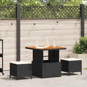 Garden Dining Set 3 pcs Black Poly rattan Vidaxl Garden Dining Set 3 pcs Black Poly rattan Vidaxl