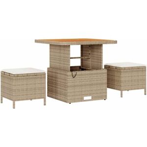 Garden Dining Set 3 pcs Beige Poly rattan Vidaxl Garden Dining Set 3 pcs Beige Poly rattan Vidaxl