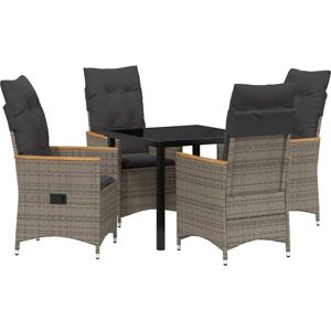 Garden Dining Set with Cushion 5 pcs Grey Poly rattan Vidaxl Garden Dining Set with Cushion 5 pcs Grey Poly rattan Vidaxl