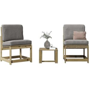 3 Piece Garden Lounge Set Impregnated Wood Pine vidaXL 3 Piece Garden Lounge Set Impregnated Wood Pine vidaXL