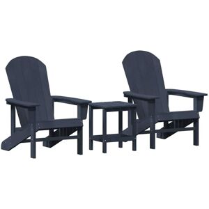 Garden Lounge Furniture 3 pcs Navy 38 x 38 x 46cm Polyethylene vidaXL Garden Lounge Furniture 3 pcs Navy 38 x 38 x 46cm Polyethylene vidaXL