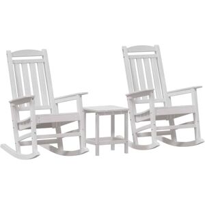 Garden Rocking Chair 3 pcs White 38 x 38 x 46cm Plastic Vidaxl Garden Rocking Chair 3 pcs White 38 x 38 x 46cm Plastic Vidaxl