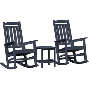 Garden Rocking Chair 3 pcs Navy 38 x 38 x 46cm Plastic Vidaxl Garden Rocking Chair 3 pcs Navy 38 x 38 x 46cm Plastic Vidaxl