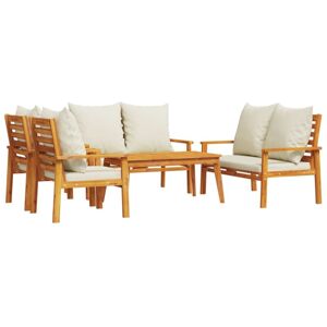 Vidaxl - 5 Piece Garden Lounge Set with Cushions Solid Wood Acacia Vidaxl - 5 Piece Garden Lounge Set with Cushions Solid Wood Acacia