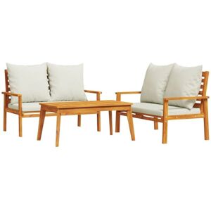 3 Piece Garden Lounge Set with Cushions Solid Wood Acacia vidaXL 3 Piece Garden Lounge Set with Cushions Solid Wood Acacia vidaXL