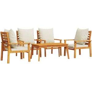Vidaxl - 5 Piece Garden Lounge Set with Cushions Solid Wood Acacia Vidaxl - 5 Piece Garden Lounge Set with Cushions Solid Wood Acacia