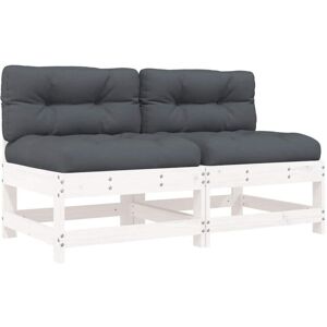 Vidaxl - Middle Sofas with Cushions 2 pcs White Solid Wood Pine Vidaxl - Middle Sofas with Cushions 2 pcs White Solid Wood Pine