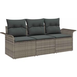 Garden Sofa Set with Cushion 3 pcs Grey Poly rattan Vidaxl Garden Sofa Set with Cushion 3 pcs Grey Poly rattan Vidaxl