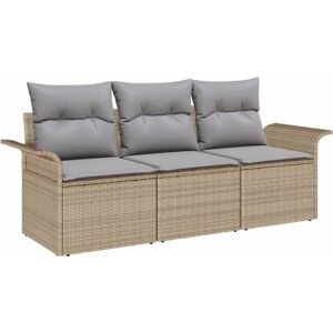 Garden Sofa Set with Cushion 3 pcs Beige Poly rattan Vidaxl Garden Sofa Set with Cushion 3 pcs Beige Poly rattan Vidaxl