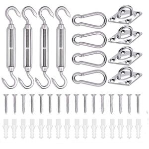 CYSLMUK 304 Stainless Steel Shade Sail Fixing Kit, Triangle, Square, Rectangle Stainless Steel Shade Sail Fixing Kit, 5mm CYSLMUK 304 Stainless Steel Shade Sail Fixing Kit, Triangle, Square, Rectangle Stainless Steel Shade Sail Fixing Kit, 5mm