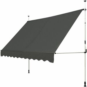 Costway - 3.5M Telescopic Canopy Retractable Adjustable Outdoor Clamp Awning Sun Shelter Costway - 3.5M Telescopic Canopy Retractable Adjustable Outdoor Clamp Awning Sun Shelter