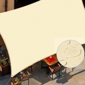 Tonchean - 3x4 Patio Shade Sail, Outdoor Garden Terrace Awning with Rope, Waterproof and uv Protection - Rectangular 3x4 m, Beige Tonchean - 3x4 Patio Shade Sail, Outdoor Garden Terrace Awning with Rope, Waterproof and uv Protection - Rectangular 3x4 m, Beige