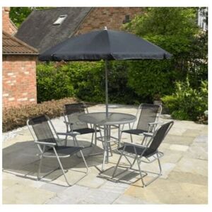 Kingfisher 4 Person Textoline Garden Furniture Patio Set with Parasol - Garden Furniture Set Kingfisher 4 Person Textoline Garden Furniture Patio Set with Parasol - Garden Furniture Set