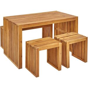 Beliani Garden Set - Modern Acacia Wood Outdoor Dining - Garden Set Beliani Garden Set - Modern Acacia Wood Outdoor Dining - Garden Set