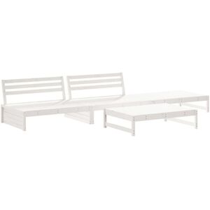4 Piece Garden Lounge Set White Solid Wood Pine vidaXL 4 Piece Garden Lounge Set White Solid Wood Pine vidaXL