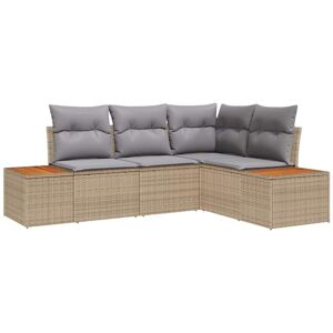 Garden Sofa Set with Cushion 4 pcs Beige Poly rattan Vidaxl Garden Sofa Set with Cushion 4 pcs Beige Poly rattan Vidaxl
