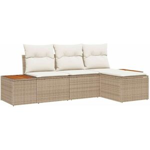Vidaxl - Garden Sofa Set 4 pcs Beige and cream 184 x 62 x 85 cm Vidaxl - Garden Sofa Set 4 pcs Beige and cream 184 x 62 x 85 cm