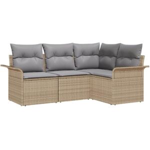 Garden Sofa Set with Cushion 4 pcs Beige Poly rattan Vidaxl Garden Sofa Set with Cushion 4 pcs Beige Poly rattan Vidaxl