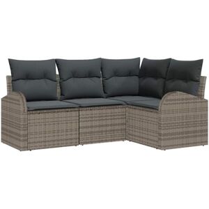 Garden Sofa Set with Cushion 4 pcs Grey Poly rattan Vidaxl Garden Sofa Set with Cushion 4 pcs Grey Poly rattan Vidaxl