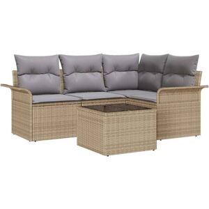 Garden Sofa Set with Cushion 5 pcs Beige Poly rattan Vidaxl Garden Sofa Set with Cushion 5 pcs Beige Poly rattan Vidaxl