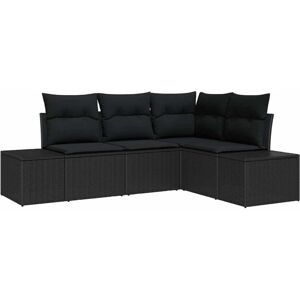 Garden Sofa Set 4 pcs Black Poly rattan Vidaxl Garden Sofa Set 4 pcs Black Poly rattan Vidaxl