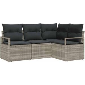 Garden Sofa Set with Cushion with Storage 4 pcs Light Grey vidaXL Garden Sofa Set with Cushion with Storage 4 pcs Light Grey vidaXL
