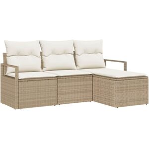 Vidaxl - Garden Sofa Set with Cushion with Storage 4 pcs Beige, Cream Vidaxl - Garden Sofa Set with Cushion with Storage 4 pcs Beige, Cream
