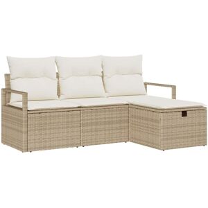 Garden Sofa Set with Cushion 4 pcs Beige Poly rattan Vidaxl Garden Sofa Set with Cushion 4 pcs Beige Poly rattan Vidaxl