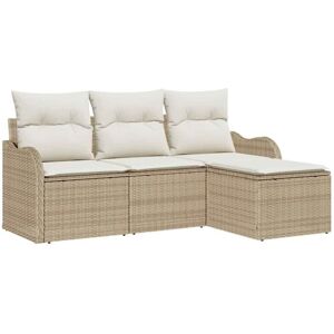 Garden Sofa Set with Cushion 4 pcs Beige Poly rattan Vidaxl Garden Sofa Set with Cushion 4 pcs Beige Poly rattan Vidaxl