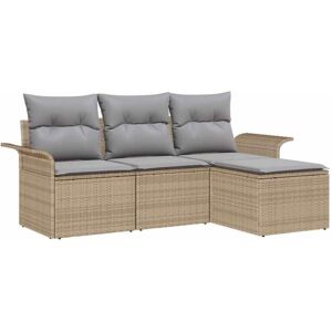 Garden Sofa Set with Cushion 4 pcs Beige Poly rattan Vidaxl Garden Sofa Set with Cushion 4 pcs Beige Poly rattan Vidaxl