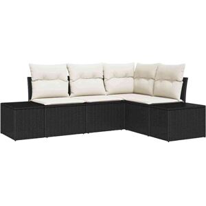 Vidaxl - Garden Sofa Set with Cushion with Storage 4 pcs Black, Cream Vidaxl - Garden Sofa Set with Cushion with Storage 4 pcs Black, Cream