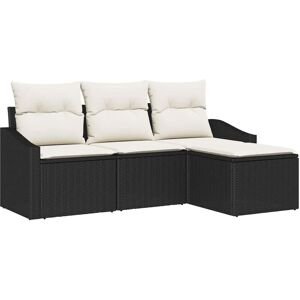 Garden Sofa Set 4 pcs Black Poly rattan Vidaxl Garden Sofa Set 4 pcs Black Poly rattan Vidaxl