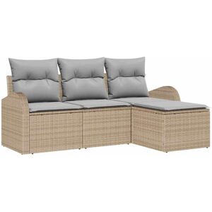Garden Sofa Set with Cushion 4 pcs Beige Poly rattan Vidaxl Garden Sofa Set with Cushion 4 pcs Beige Poly rattan Vidaxl