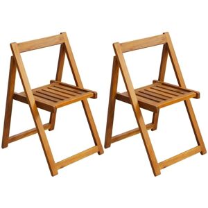 Vidaxl - Folding Garden Chairs 2 pcs Solid Acacia Wood Vidaxl - Folding Garden Chairs 2 pcs Solid Acacia Wood
