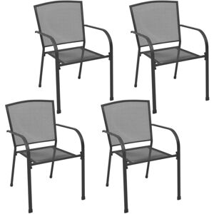 Vidaxl - Outdoor Chairs 4 pcs Mesh Design Anthracite Steel Vidaxl - Outdoor Chairs 4 pcs Mesh Design Anthracite Steel