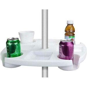 YMYNY 42cm Round Beach Umbrella Storage Tray Plastic Beer Snack Tray Garden Poolside - White mumu YMYNY 42cm Round Beach Umbrella Storage Tray Plastic Beer Snack Tray Garden Poolside - White mumu