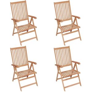 Vidaxl - Reclining Garden Chairs 4 pcs Solid Teak Wood Vidaxl - Reclining Garden Chairs 4 pcs Solid Teak Wood