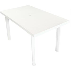 Garden Table White 126x76x72 cm Plastic vidaXL Garden Table White 126x76x72 cm Plastic vidaXL