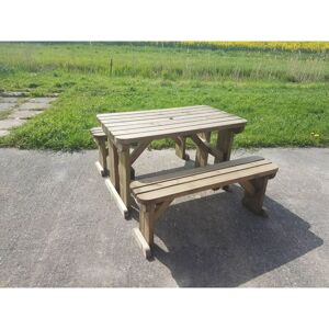 Arbor Garden Solutions - 8ft (240cm) Picnic table and bench set, natural (light-green) finish, Aspen rounded corners Arbor Garden Solutions - 8ft (240cm) Picnic table and bench set, natural (light-green) finish, Aspen rounded corners