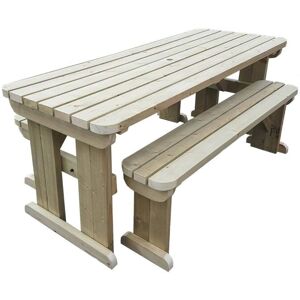 Arbor Garden Solutions - 4ft (120cm) Picnic table and bench set natural (light-green) finish, Yews rounded corners Arbor Garden Solutions - 4ft (120cm) Picnic table and bench set natural (light-green) finish, Yews rounded corners