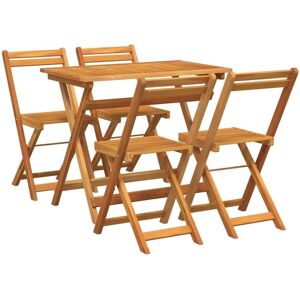 Bistro Set 5 pcs Brown Solid acacia wood Vidaxl Bistro Set 5 pcs Brown Solid acacia wood Vidaxl