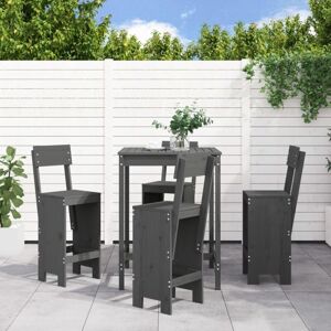 5 Piece Garden Bar Set Grey Solid Wood Pine Vidaxl 5 Piece Garden Bar Set Grey Solid Wood Pine Vidaxl