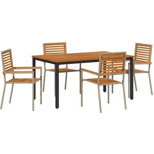 Vidaxl - Garden Dining Set 4 pcs Beige 150 x 90 x 75 cm Poly Rattan Vidaxl - Garden Dining Set 4 pcs Beige 150 x 90 x 75 cm Poly Rattan