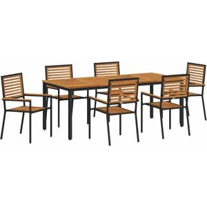 Vidaxl - Garden Dining Set 7 pcs Black 200 x 100 x 75 cm Poly Rattan Vidaxl - Garden Dining Set 7 pcs Black 200 x 100 x 75 cm Poly Rattan