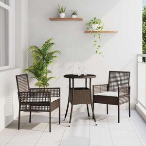 Garden Dining Set 3 pcs Brown Poly rattan Vidaxl Garden Dining Set 3 pcs Brown Poly rattan Vidaxl