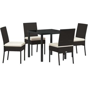 Garden Dining Set 5 pcs Black Poly rattan Vidaxl Garden Dining Set 5 pcs Black Poly rattan Vidaxl